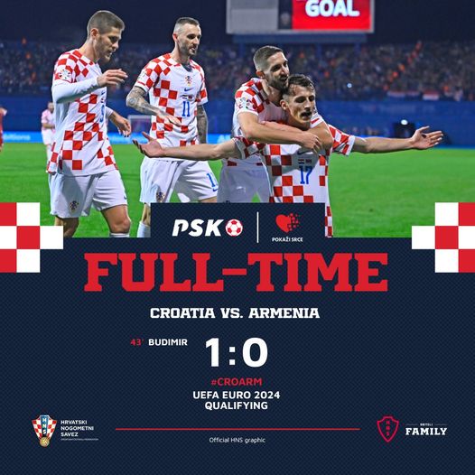 Hrvatska osigurala nastup na Euru! Vatreni golom Budimira pobijedili tvrdu Armeniju